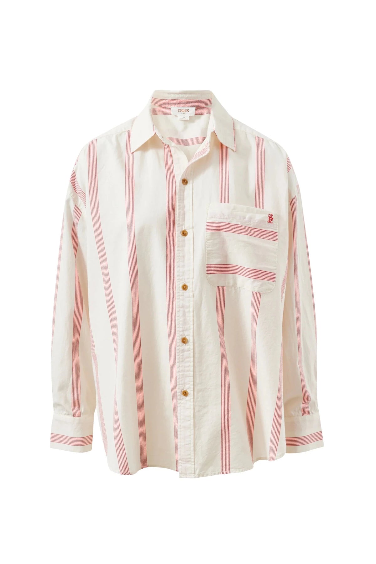 Peta Oversized Shirt (Variegated Red Stripe) - Something For Me​​