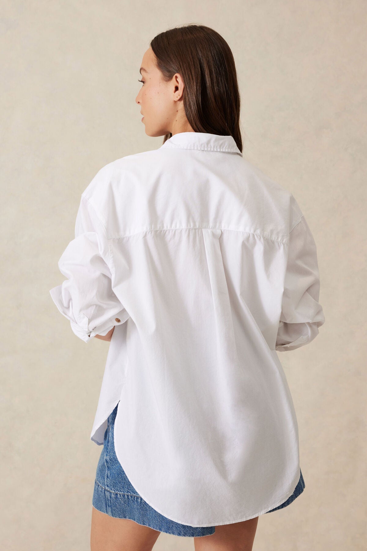 Peta Oversized Shirt (White Organic Cotton) - Something For Me​​
