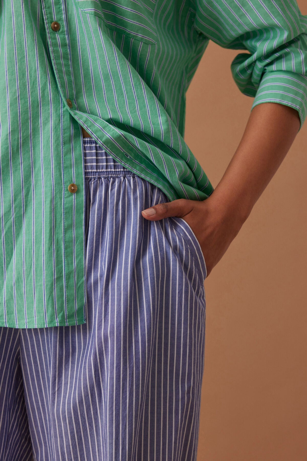 Peta Oversized Shirt (Zesty Green Triple Stripe) - Something For Me​​