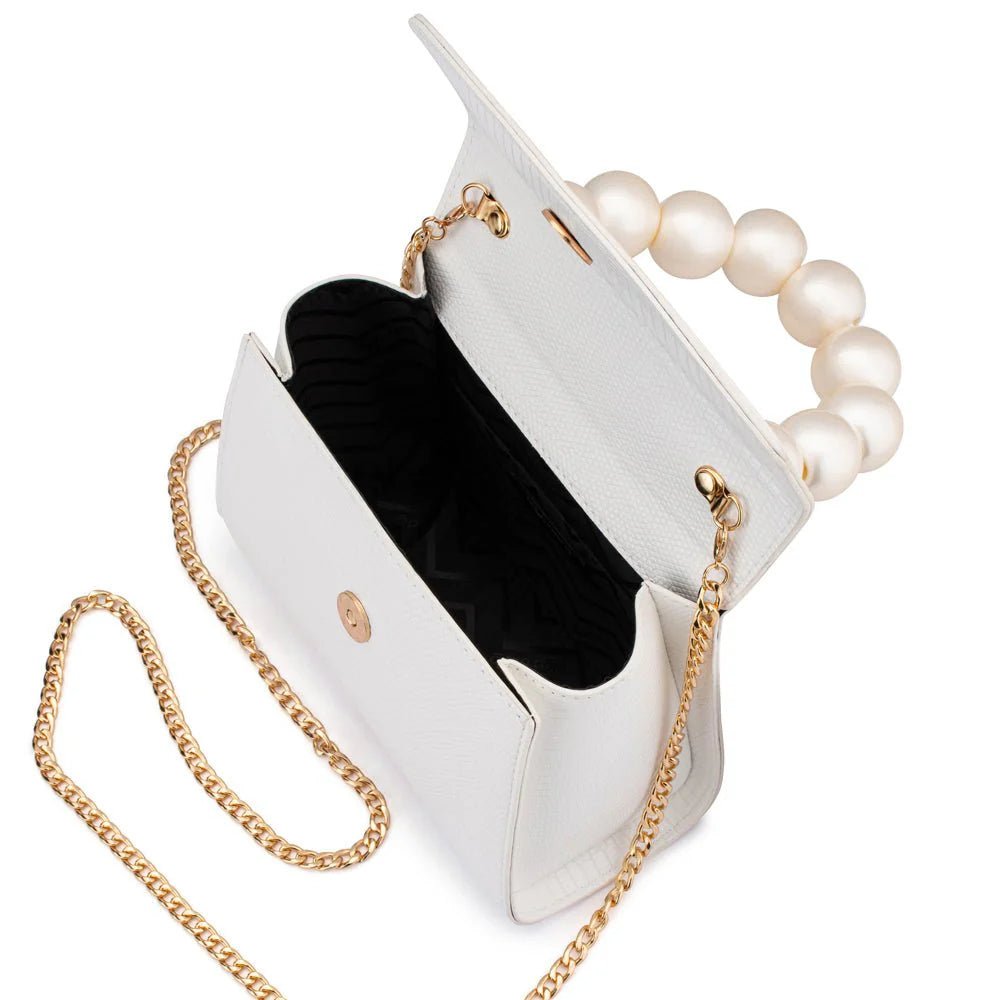 Peta Pearl Handle Bag (White) - Something For Me​​