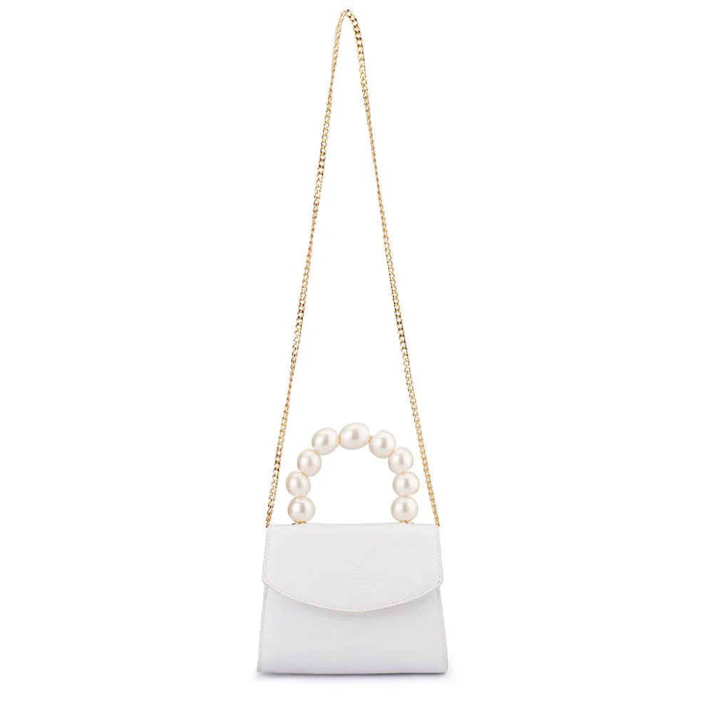 Peta Pearl Handle Bag (White) - Something For Me​​