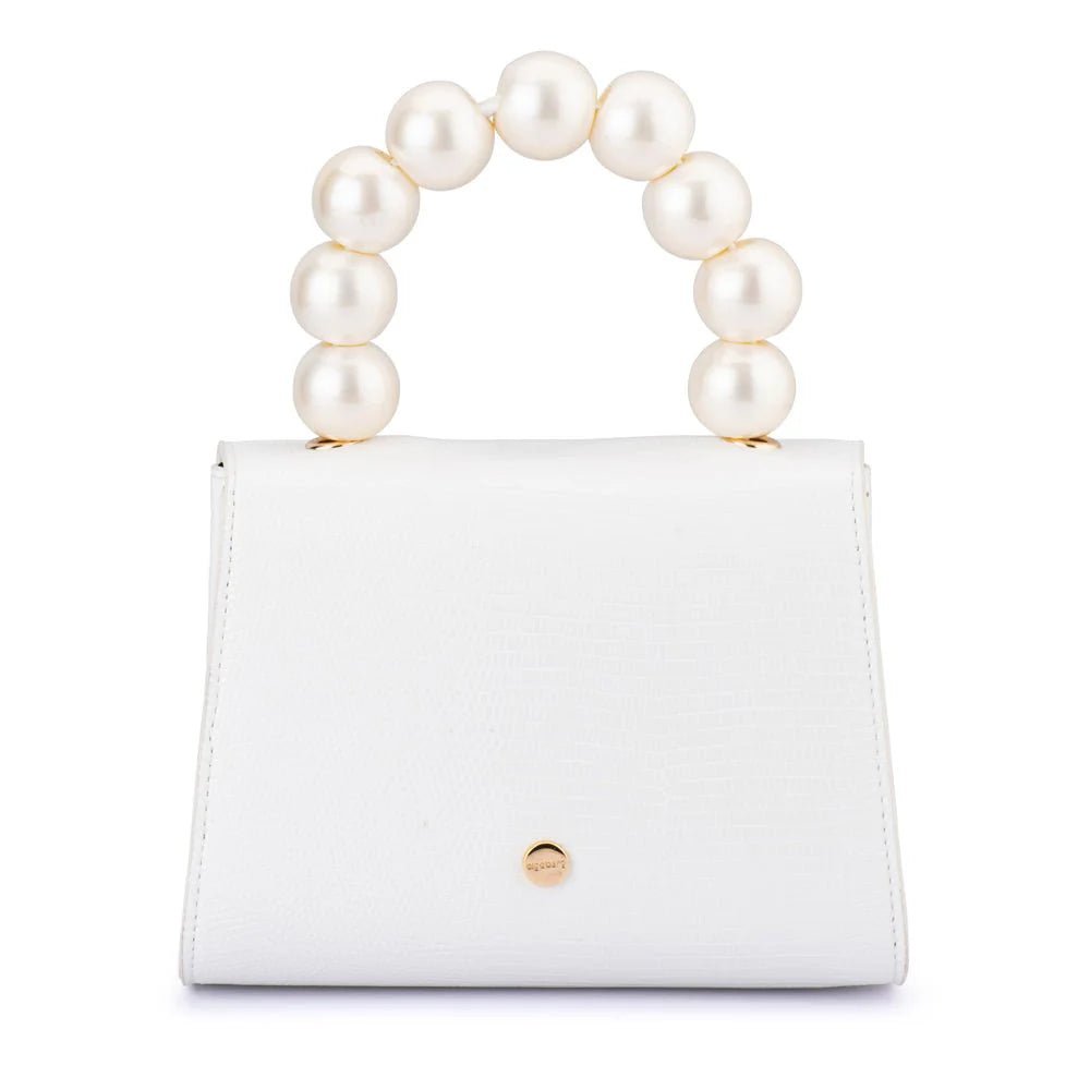 Peta Pearl Handle Bag (White) - Something For Me​​