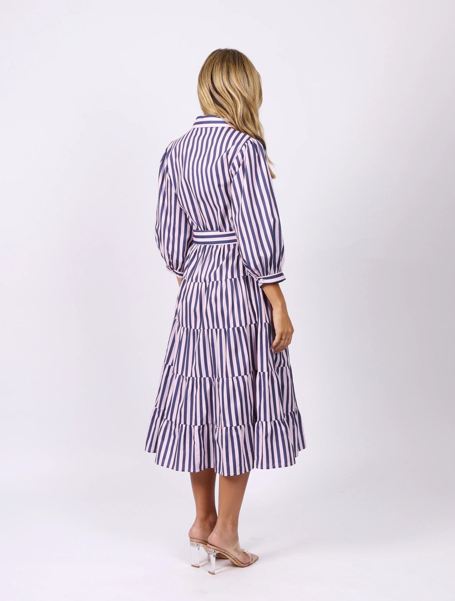 Peyton Dress (Pink Navy Stripe) - Something For Me​​