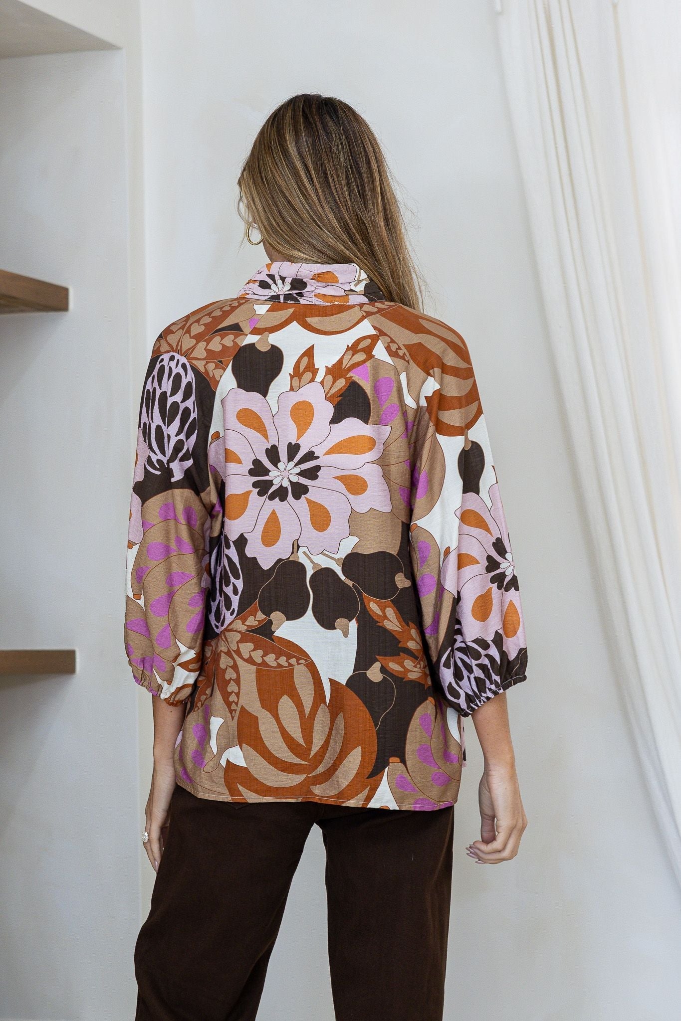 Picasso Multi Shirt (Chocolate/Pink) - Something For Me​​