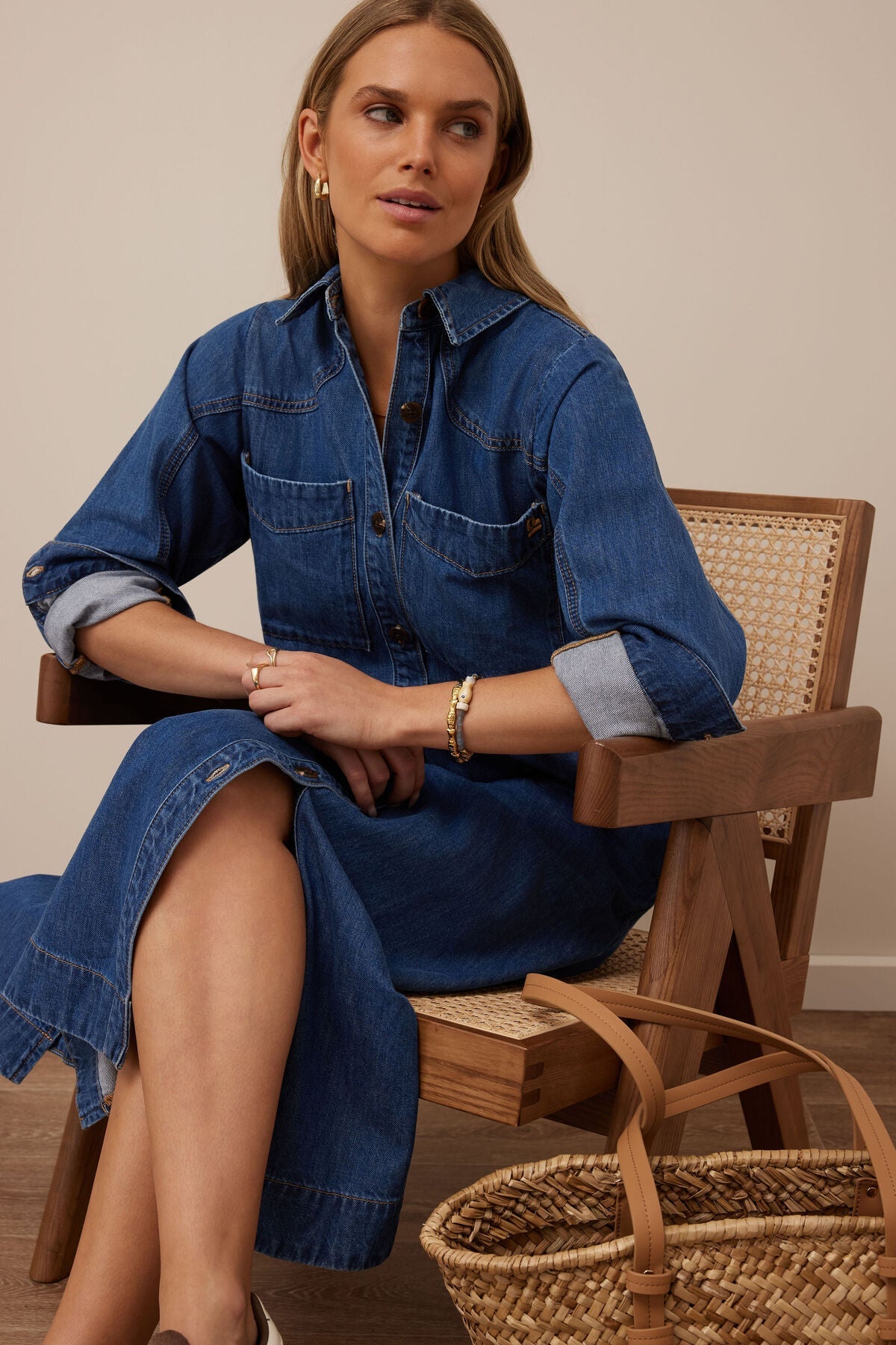 Rae Long Sleeve Midi Dress (Fresh Indigo) - Something For Me​​