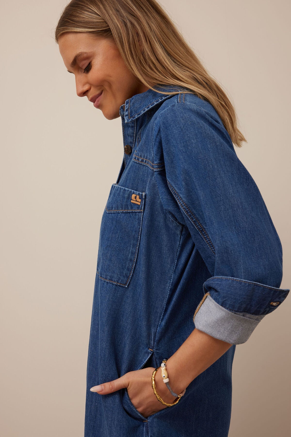 Rae Long Sleeve Midi Dress (Fresh Indigo) - Something For Me​​