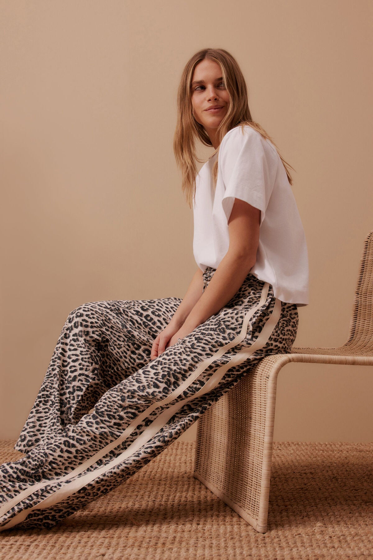 Relaxed Drawstring Pant (Leopard Linen Blend) - Something For Me​​