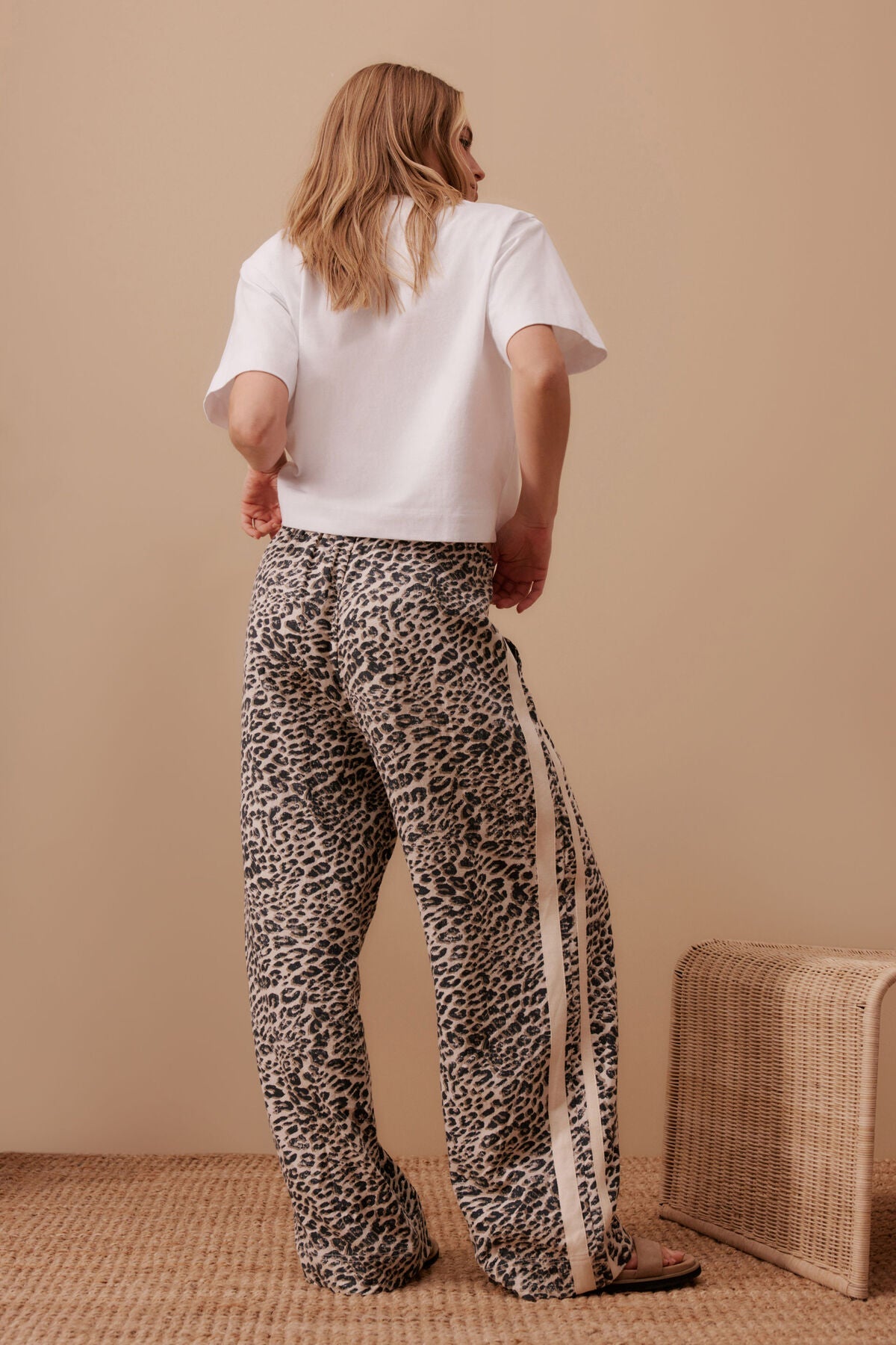 Relaxed Drawstring Pant (Leopard Linen Blend) - Something For Me​​