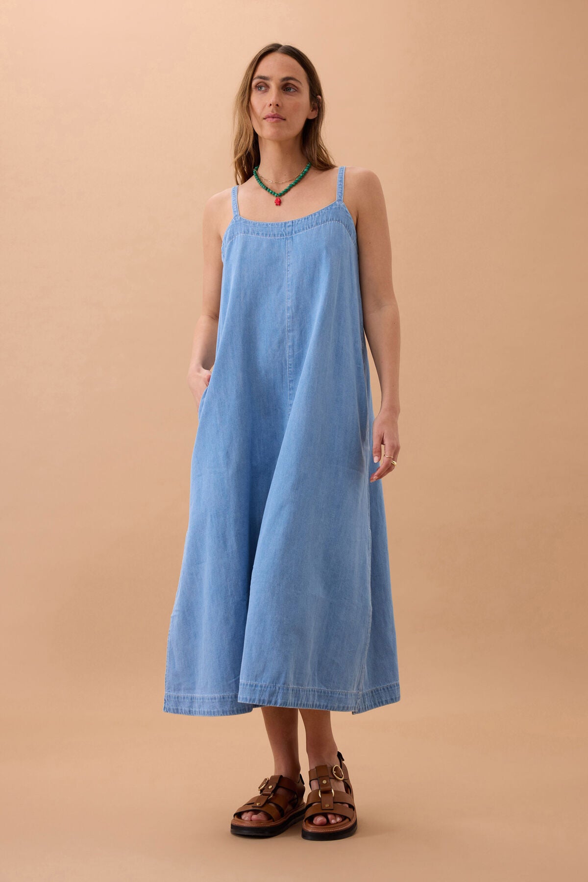 Remy Strappy Midi Dress (Vintage Blue) - Something For Me​​