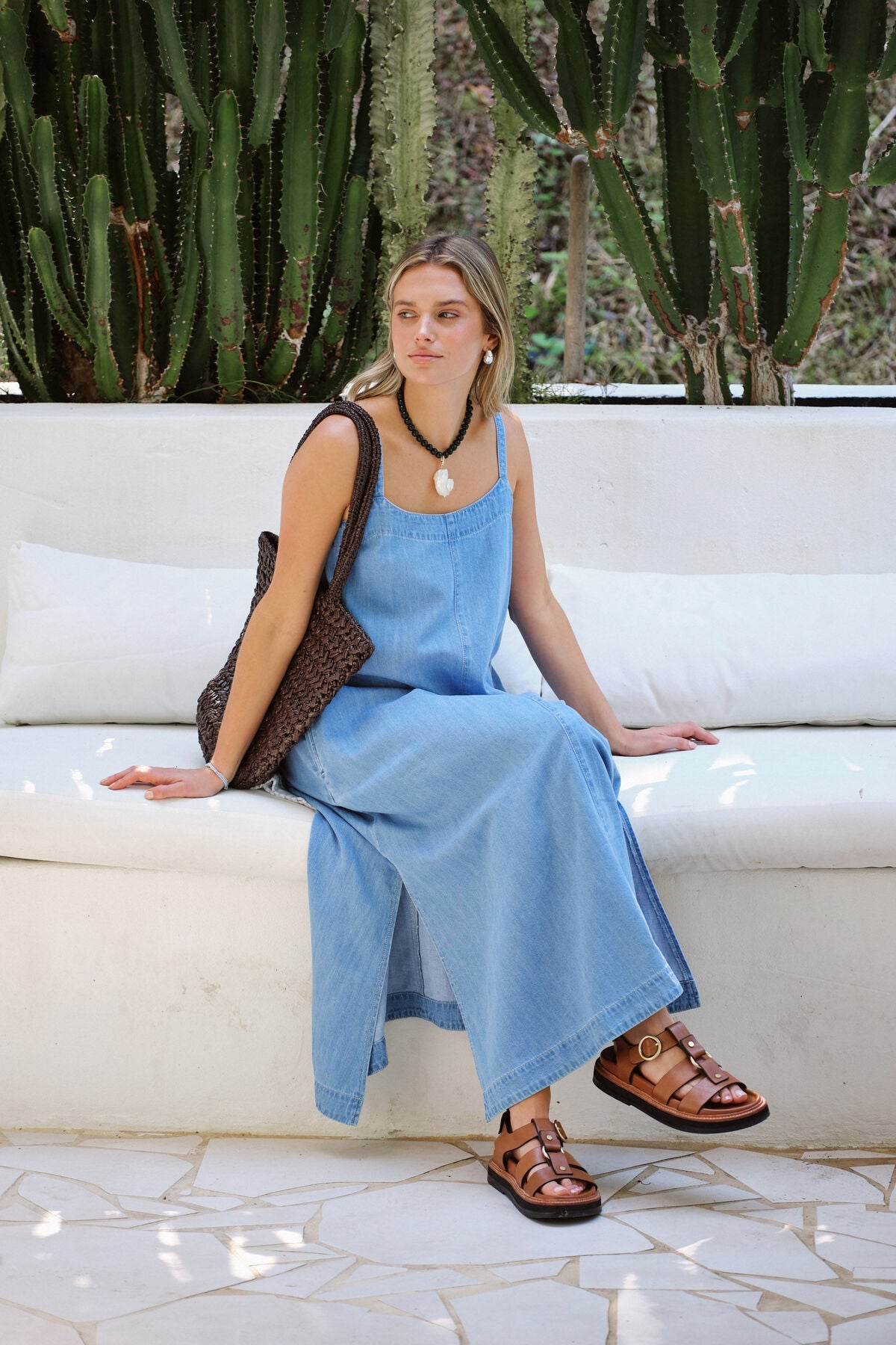 Remy Strappy Midi Dress (Vintage Blue) - Something For Me​​