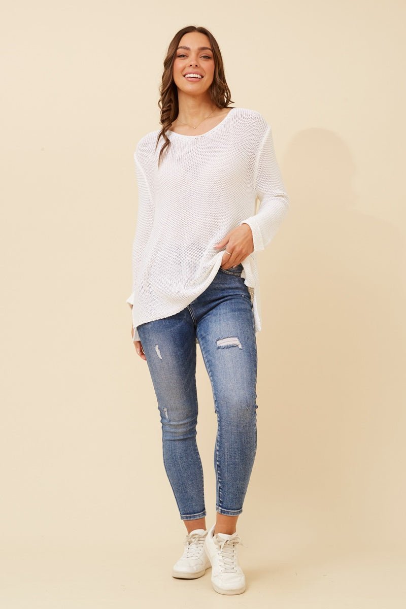 Rohana Knit Jumper (White) - Something For Me​​