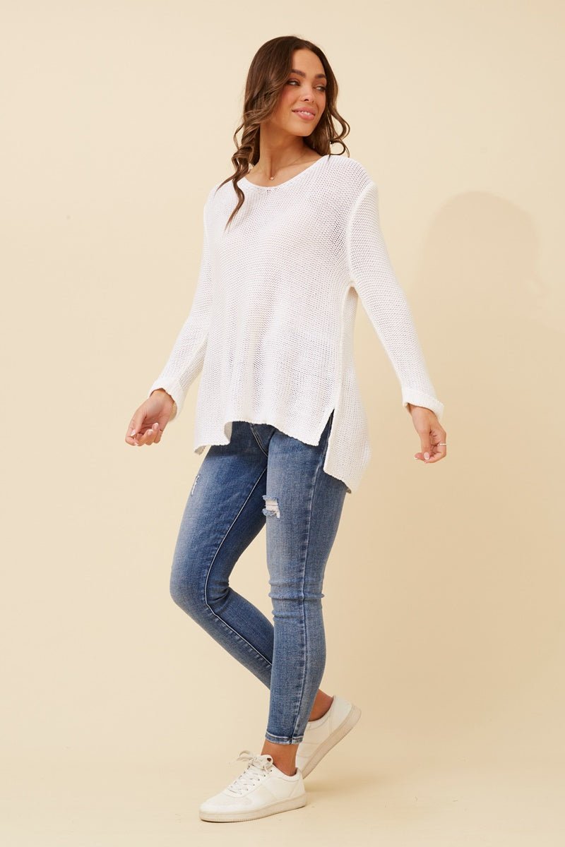 Rohana Knit Jumper (White) - Something For Me​​