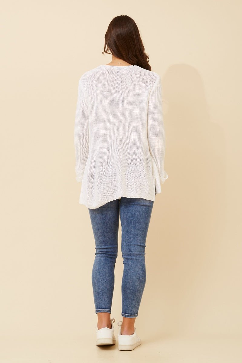 Rohana Knit Jumper (White) - Something For Me​​
