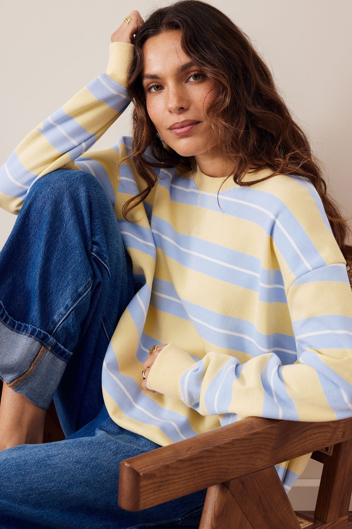 Romy Crew (Butter/China Blue Stripe) - Something For Me​​