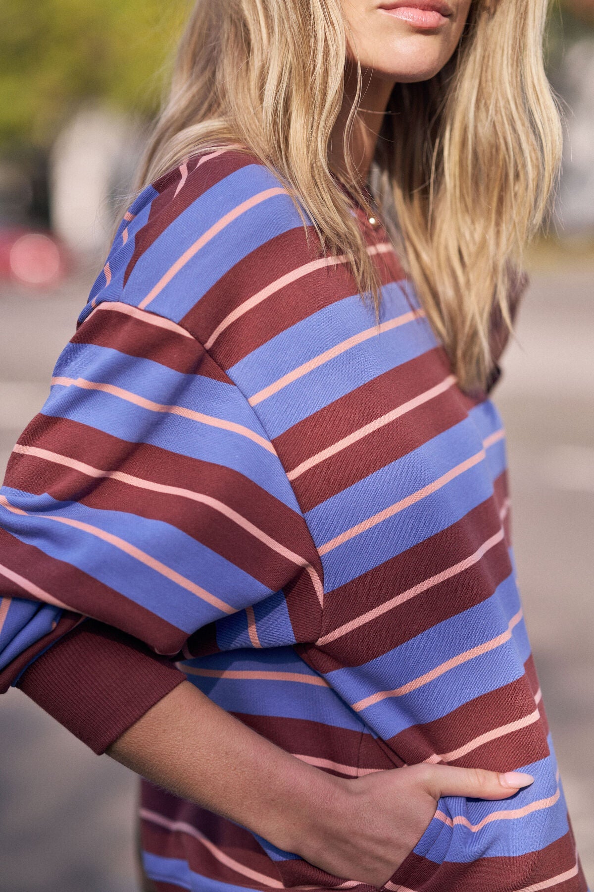 Romy Crew (Vintage Blue Pink Clay Burnt Toffee Stripe) - Something For Me​​