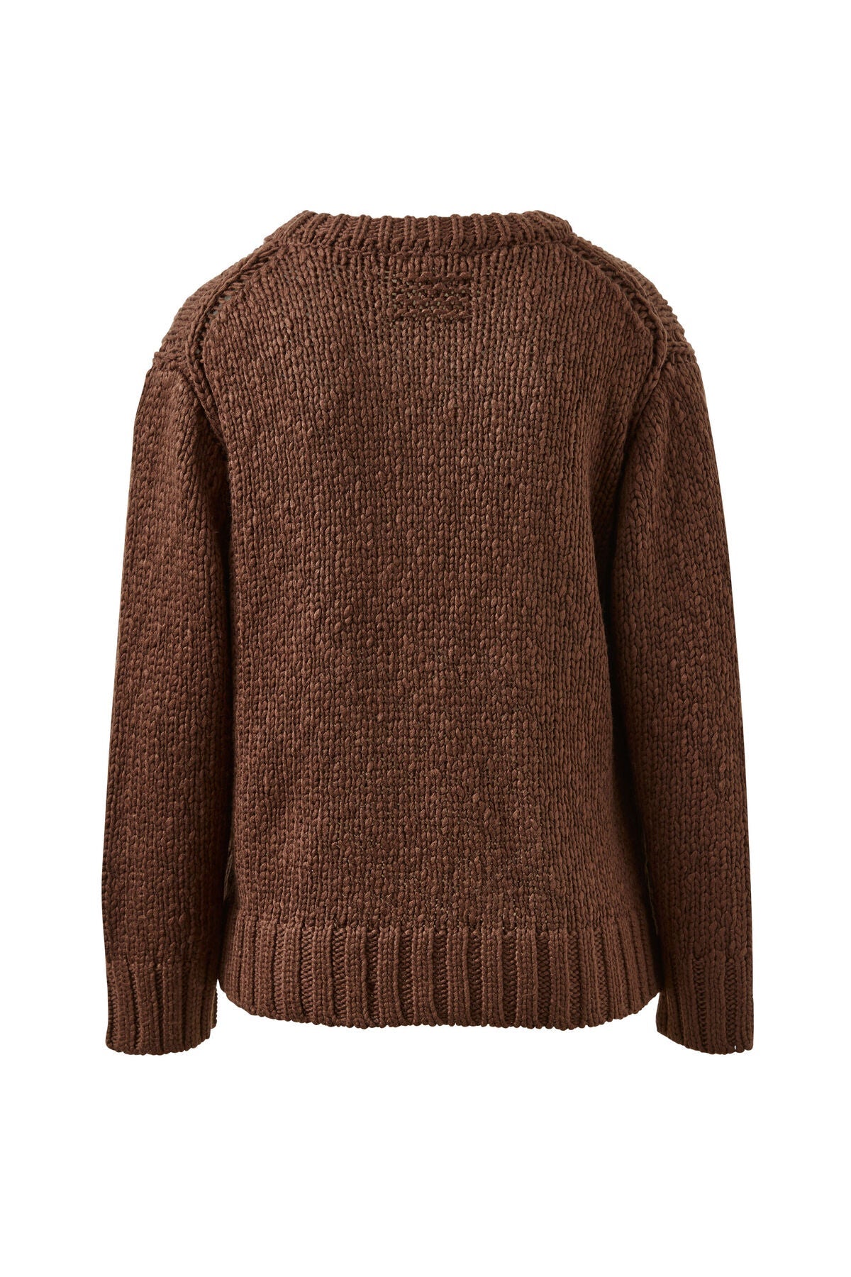 Sage Chunky Knit Crew (Chocolate) - Something For Me​​
