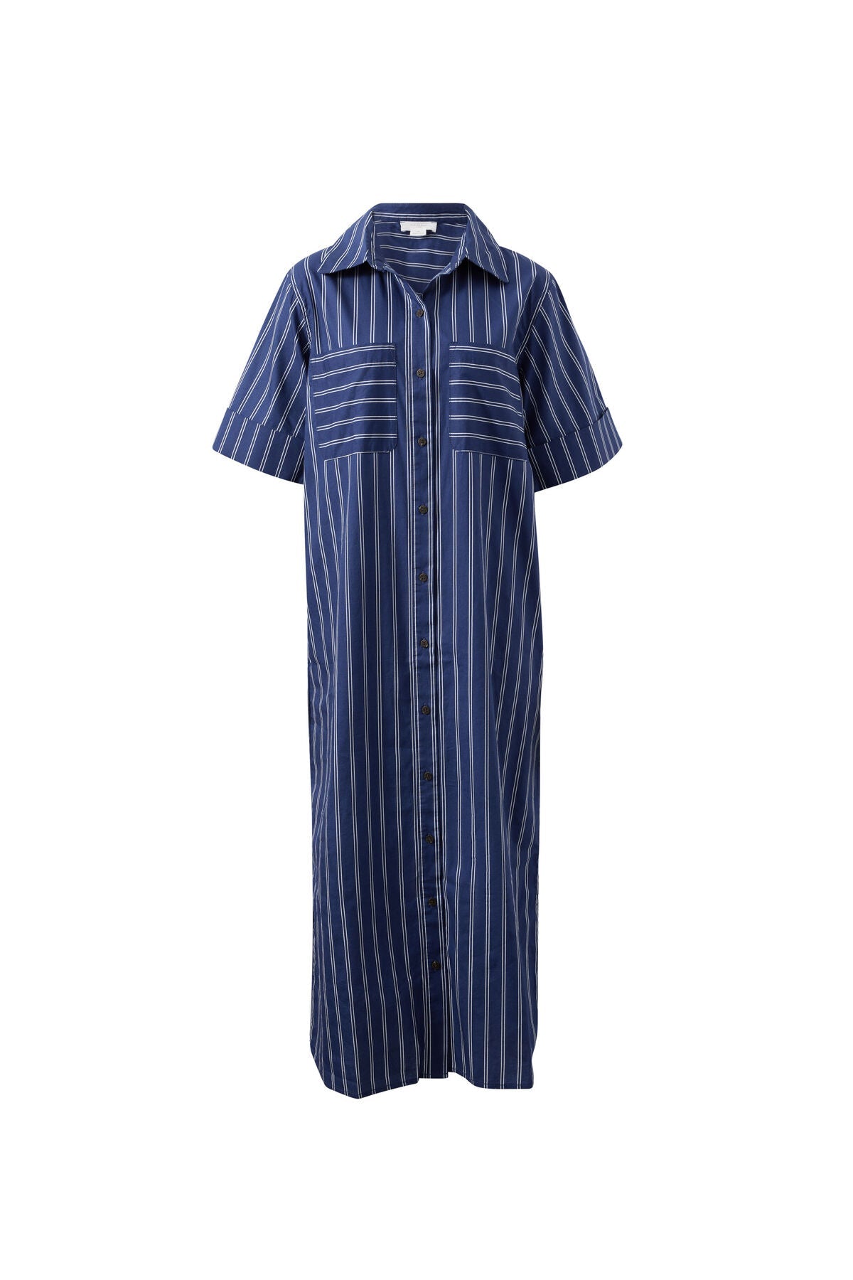 Samara Midi Shirt Dress (Prussian Blue Stripe) - Something For Me​​