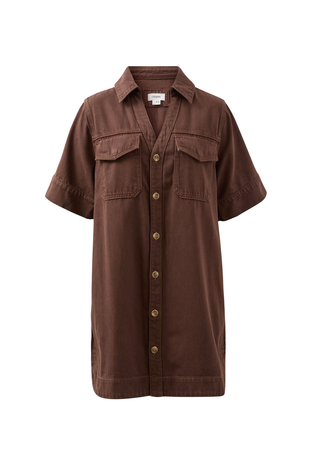 Sammy Relaxed Shirt Dress (Chocolate) - Something For Me​​