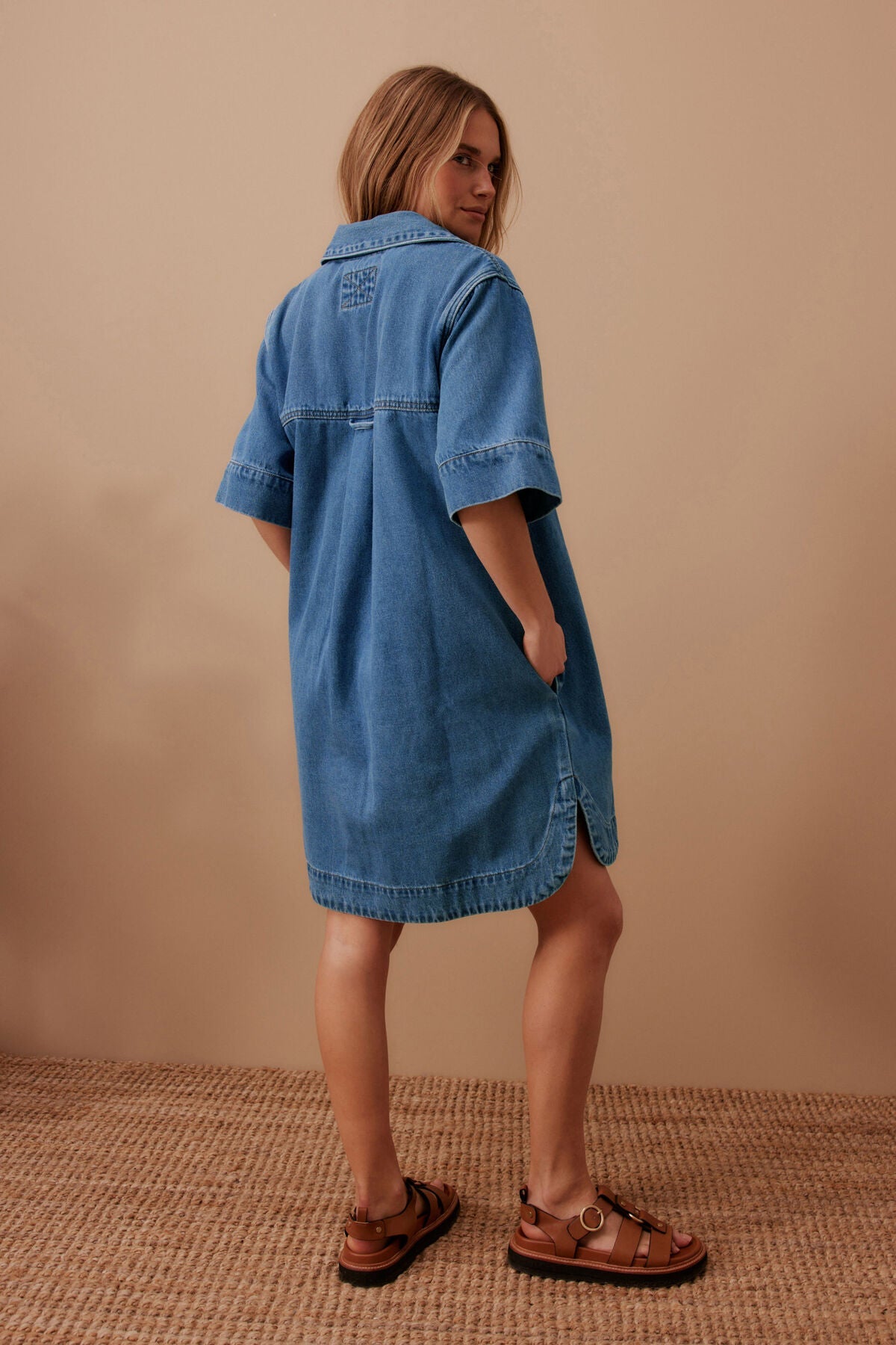 Sammy Relaxed Shirt Dress (Fresh Indigo) - Something For Me​​