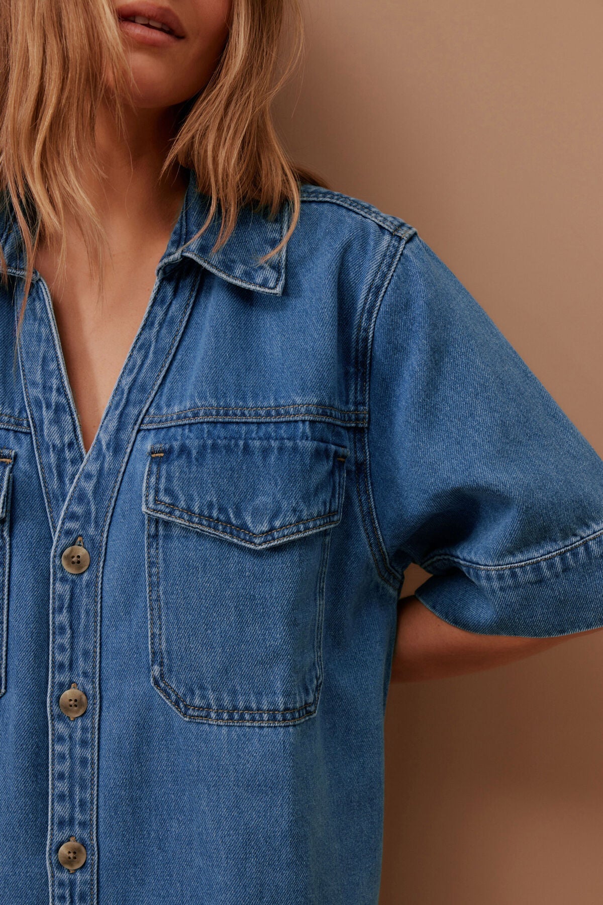 Sammy Relaxed Shirt Dress (Fresh Indigo) - Something For Me​​