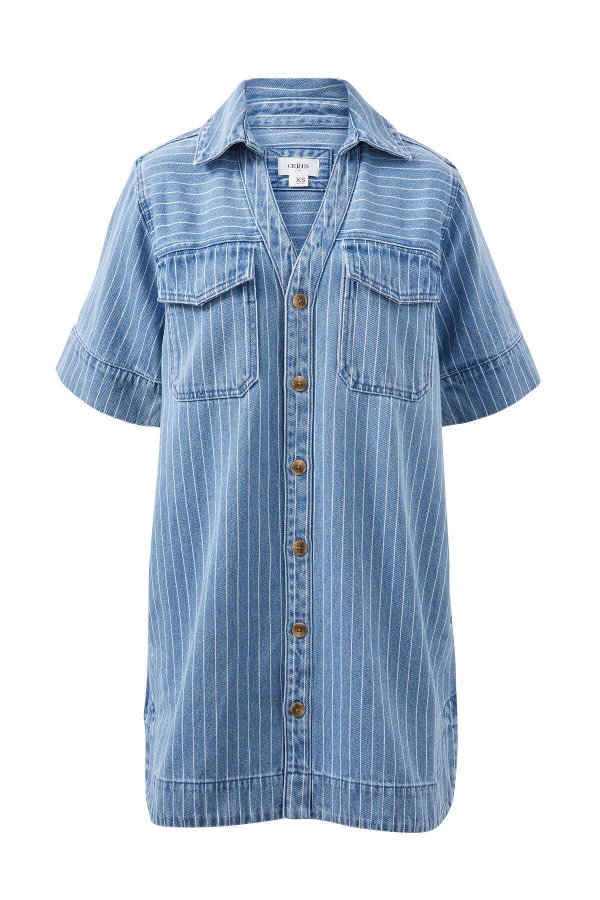 Sammy Relaxed Shirt Dress (Indigo Stripe) - Something For Me​​