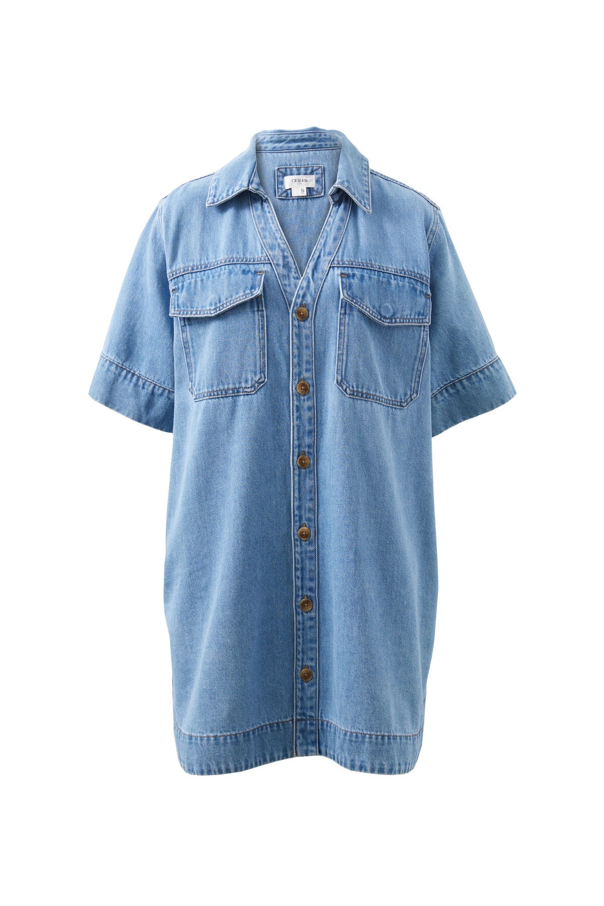 Sammy Relaxed Shirt Dress (Mid Vintage Blue) - Something For Me​​