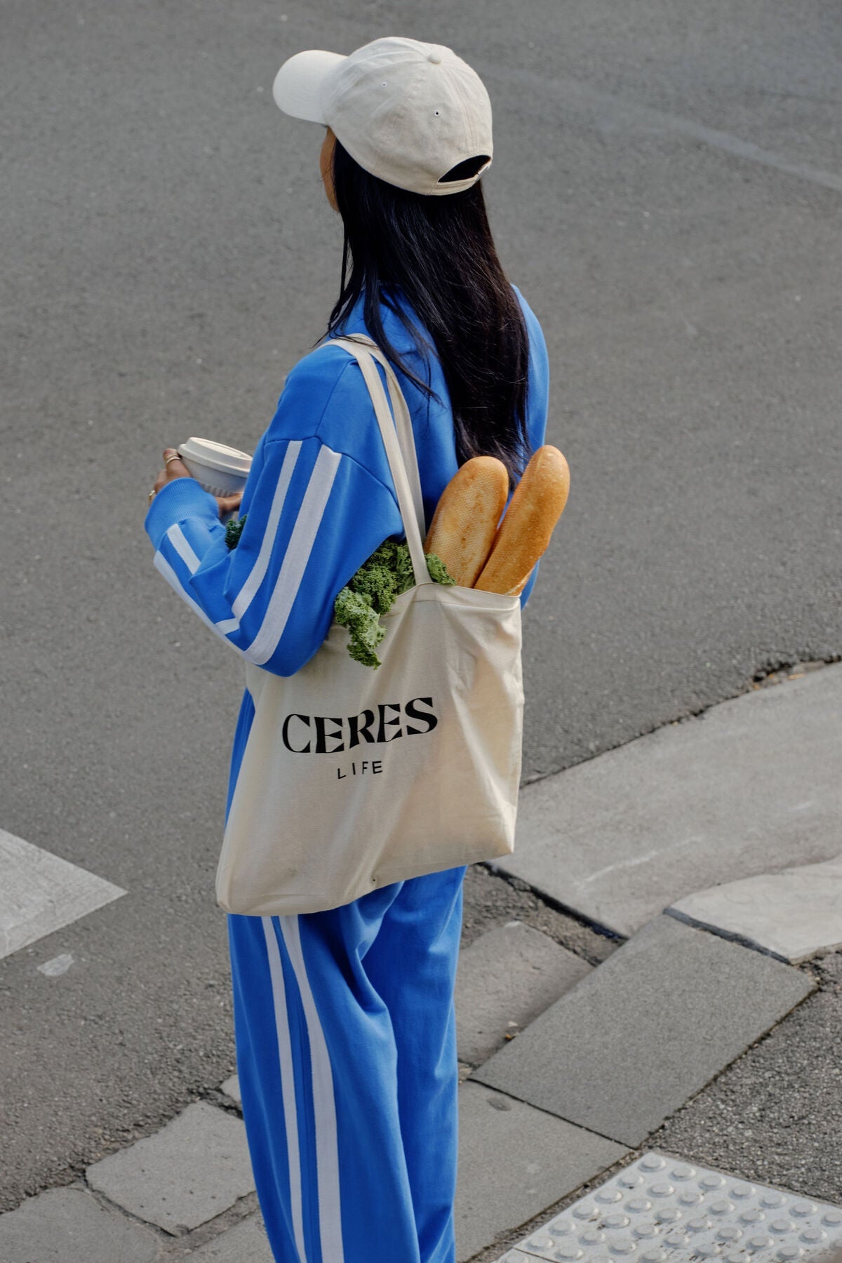 Sasha Sporty Slouchy Crew (Marine Blue Side Stripe) - Something For Me​​