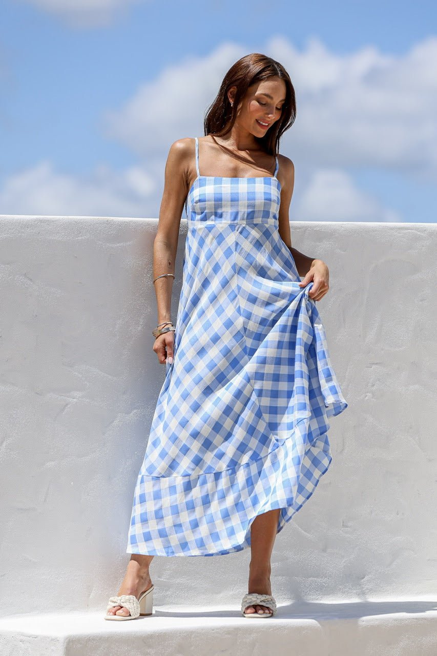 Savannah Dress (Blue/White) - Something For Me​​