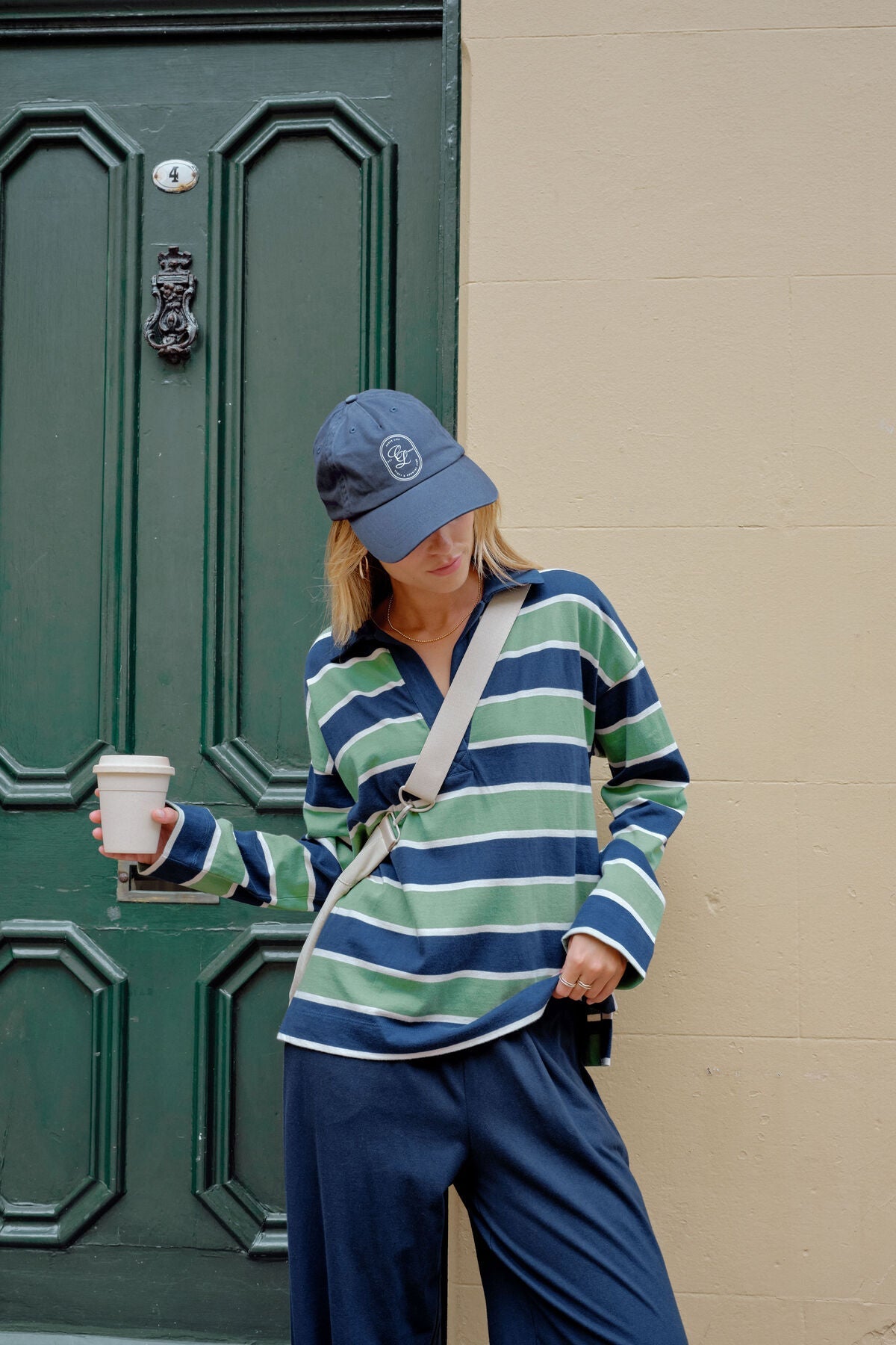 Shelby Slouchy Rugby Top (Pistachio/Heritage Navy Stripe) - Something For Me​​