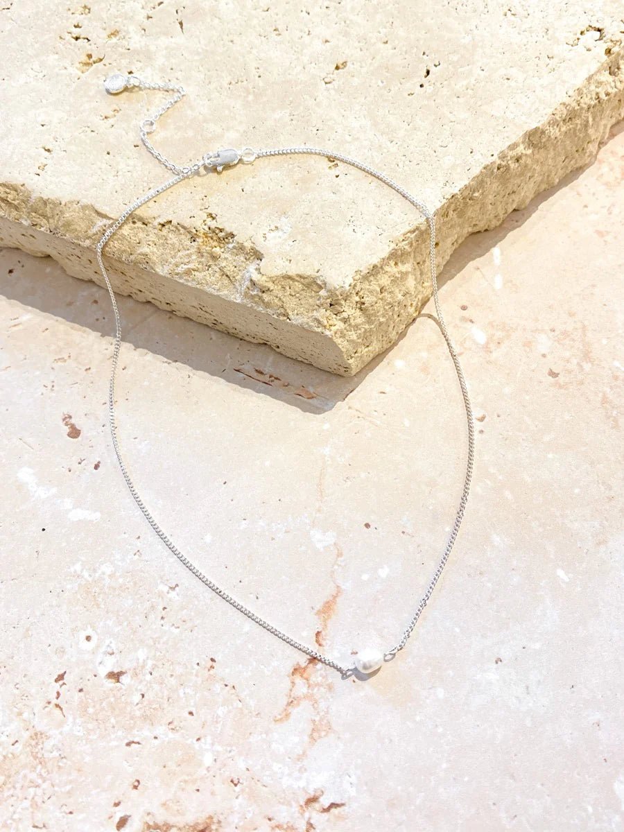 Single Pearl Sterling Silver Necklace - Something For Me​​