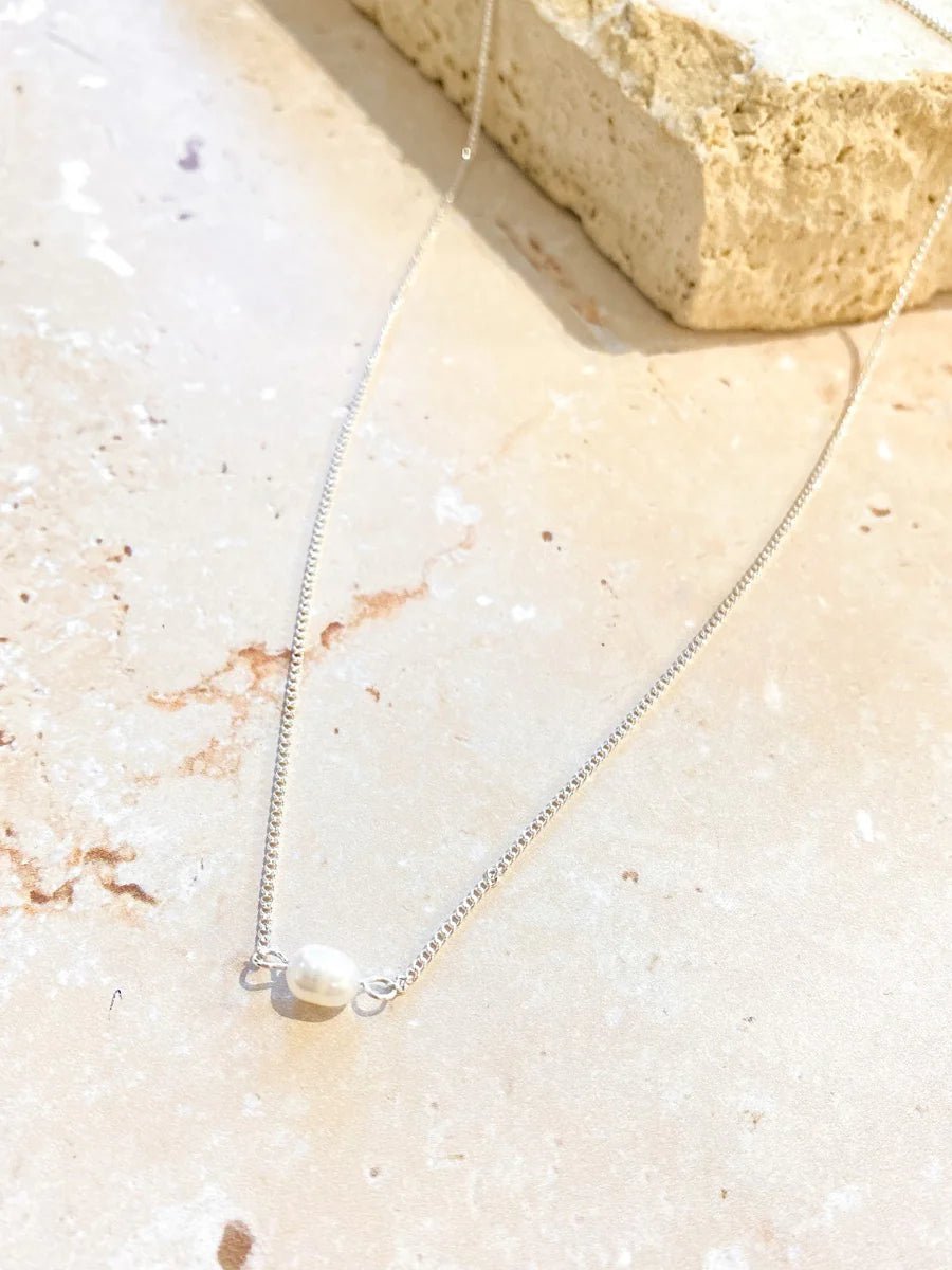 Single Pearl Sterling Silver Necklace - Something For Me​​