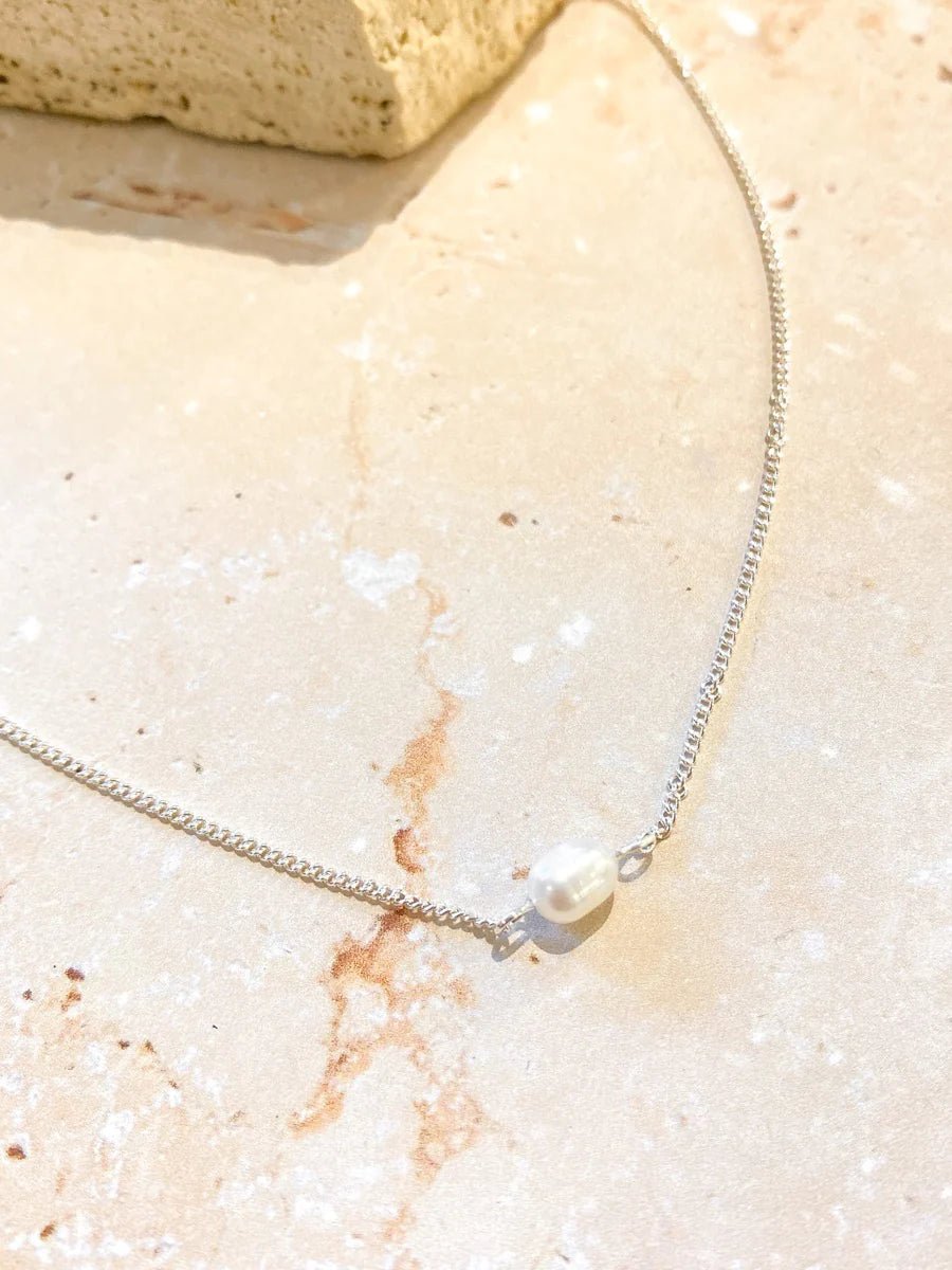 Single Pearl Sterling Silver Necklace - Something For Me​​