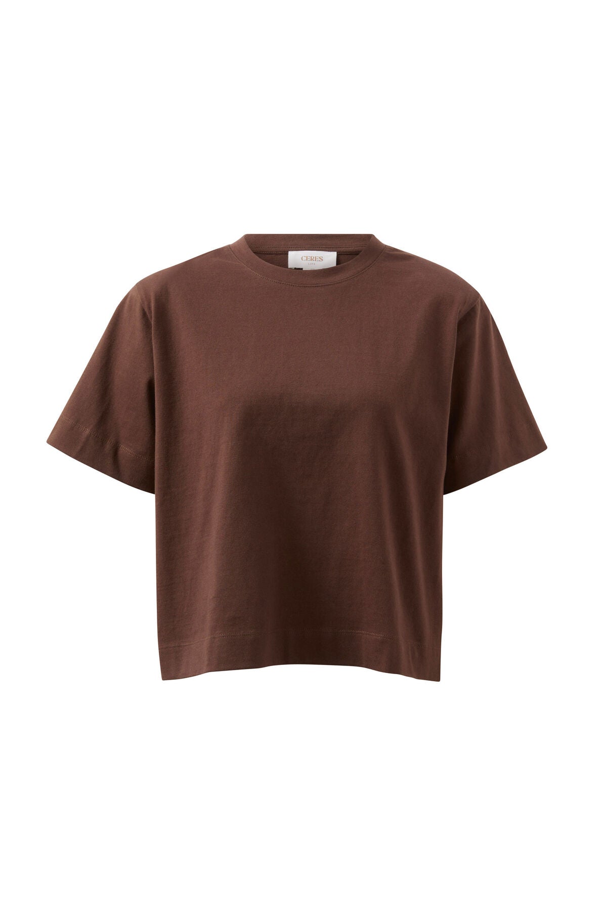 Sofia Boxy Shoulder Tee (Chocolate) - Something For Me​​