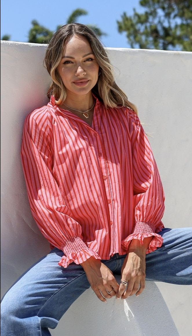 Sorrento Top (Pink Red Stripe) - Something For Me​​