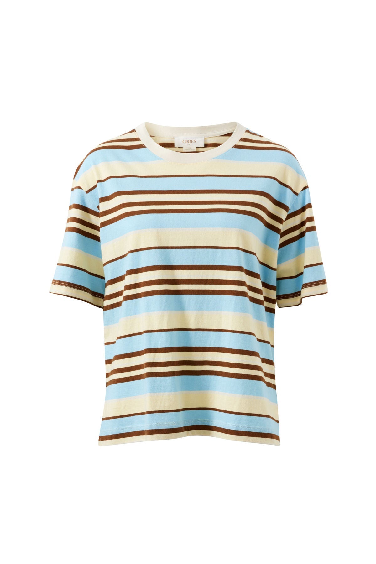 Stevie Slouchy Tee (Butter/Toffee/Fresh Blue Stripe) - Something For Me​​