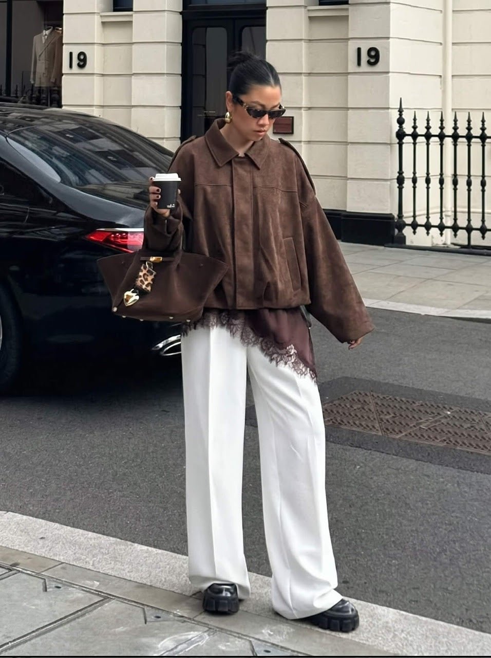 Suede Bomber Jacket (Chocolate) - Something For Me​​