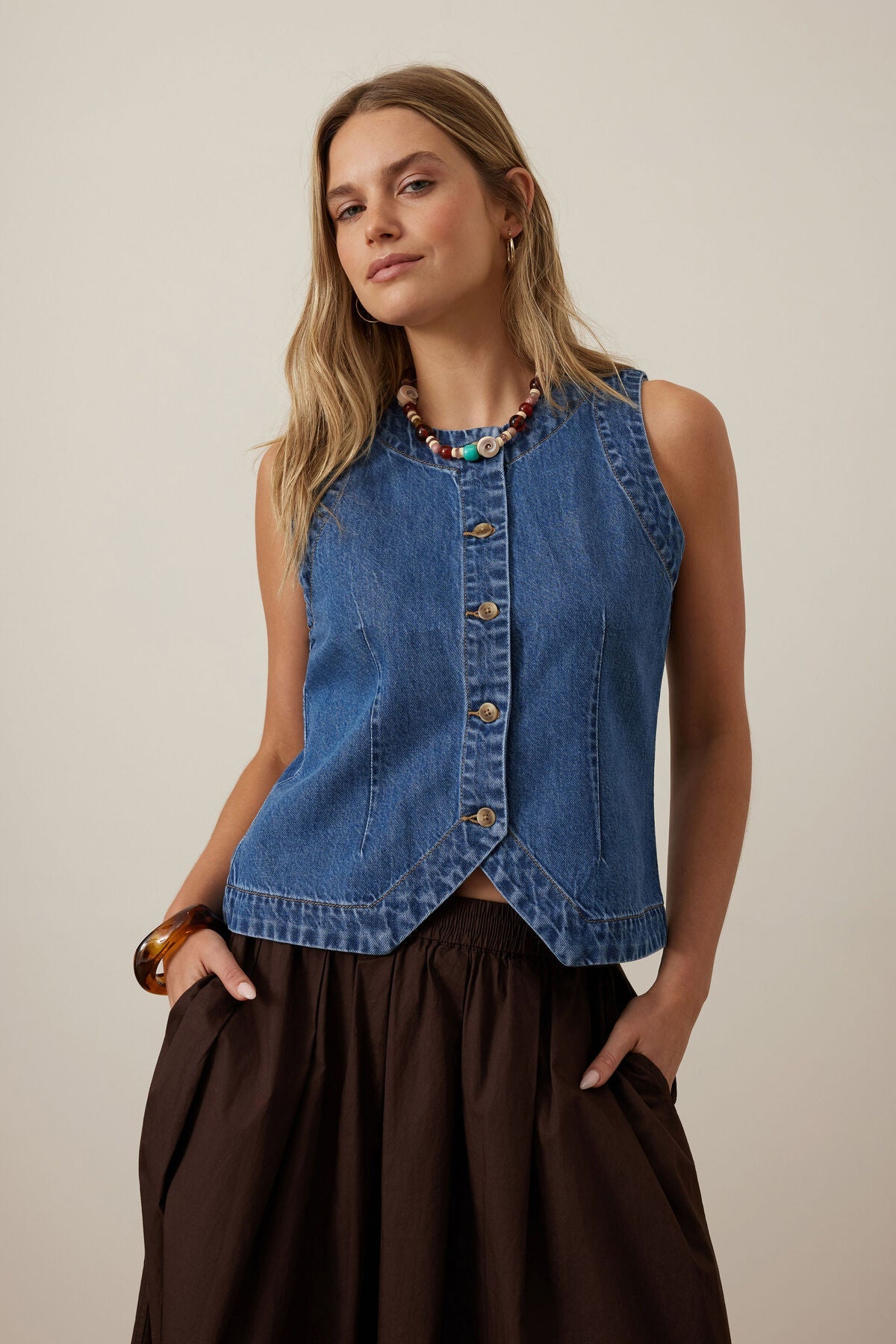 Summer Denim Vest (Fresh Indigo) - Something For Me​​
