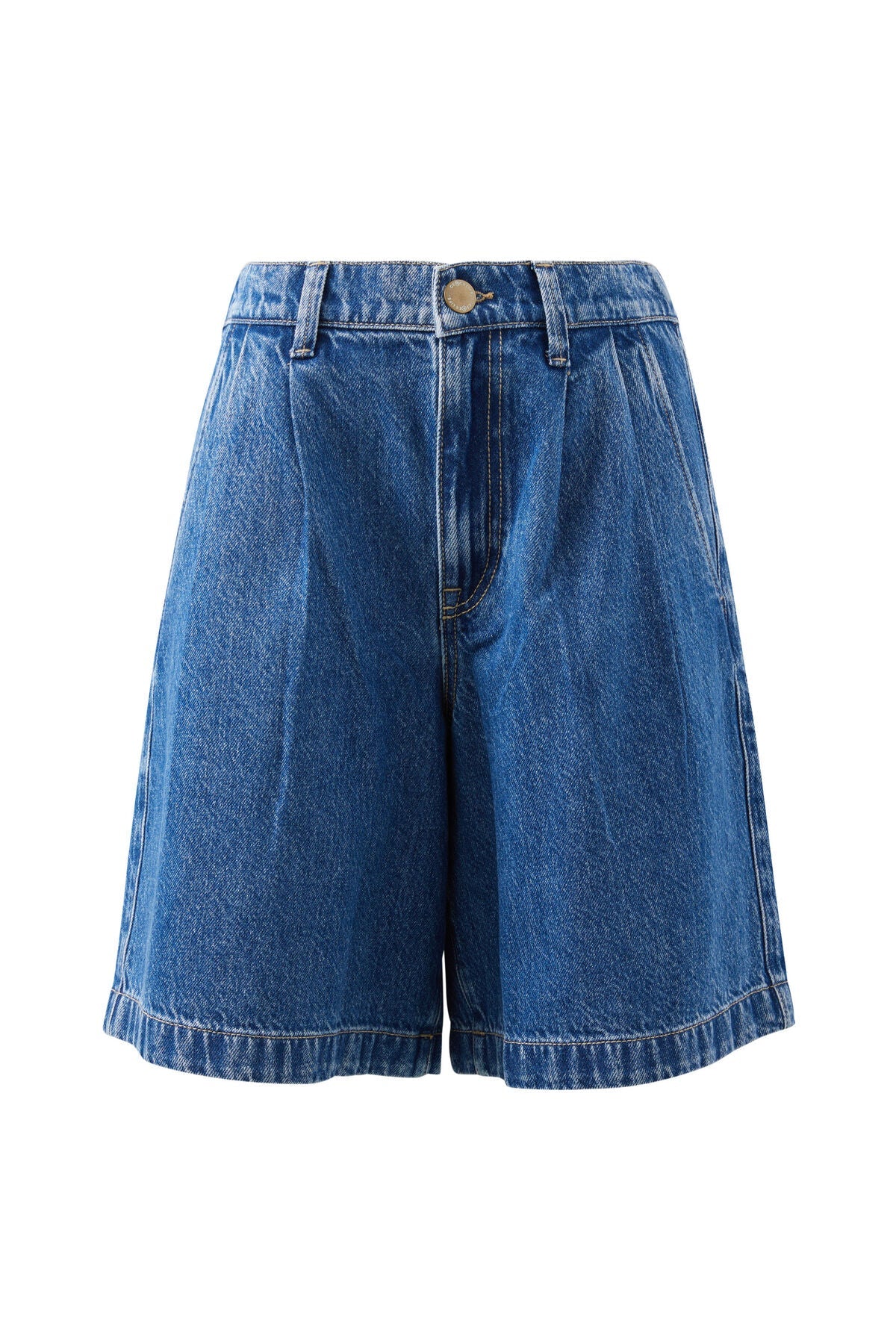 Sylvie Longline Pleat Denim Short (Fresh Indigo) - Something For Me​​