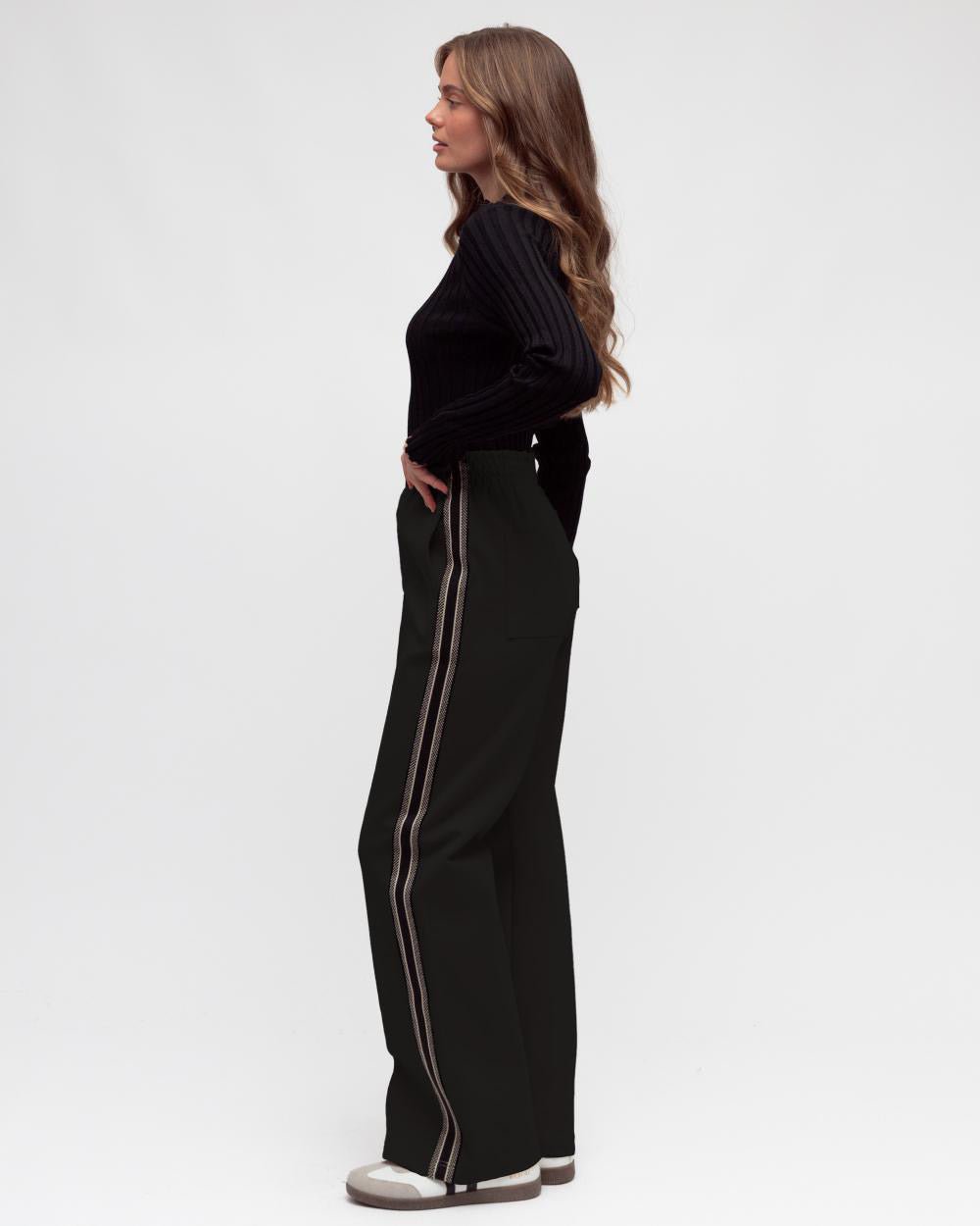 Talia Track Pants (Black/Sand) - Something For Me​​