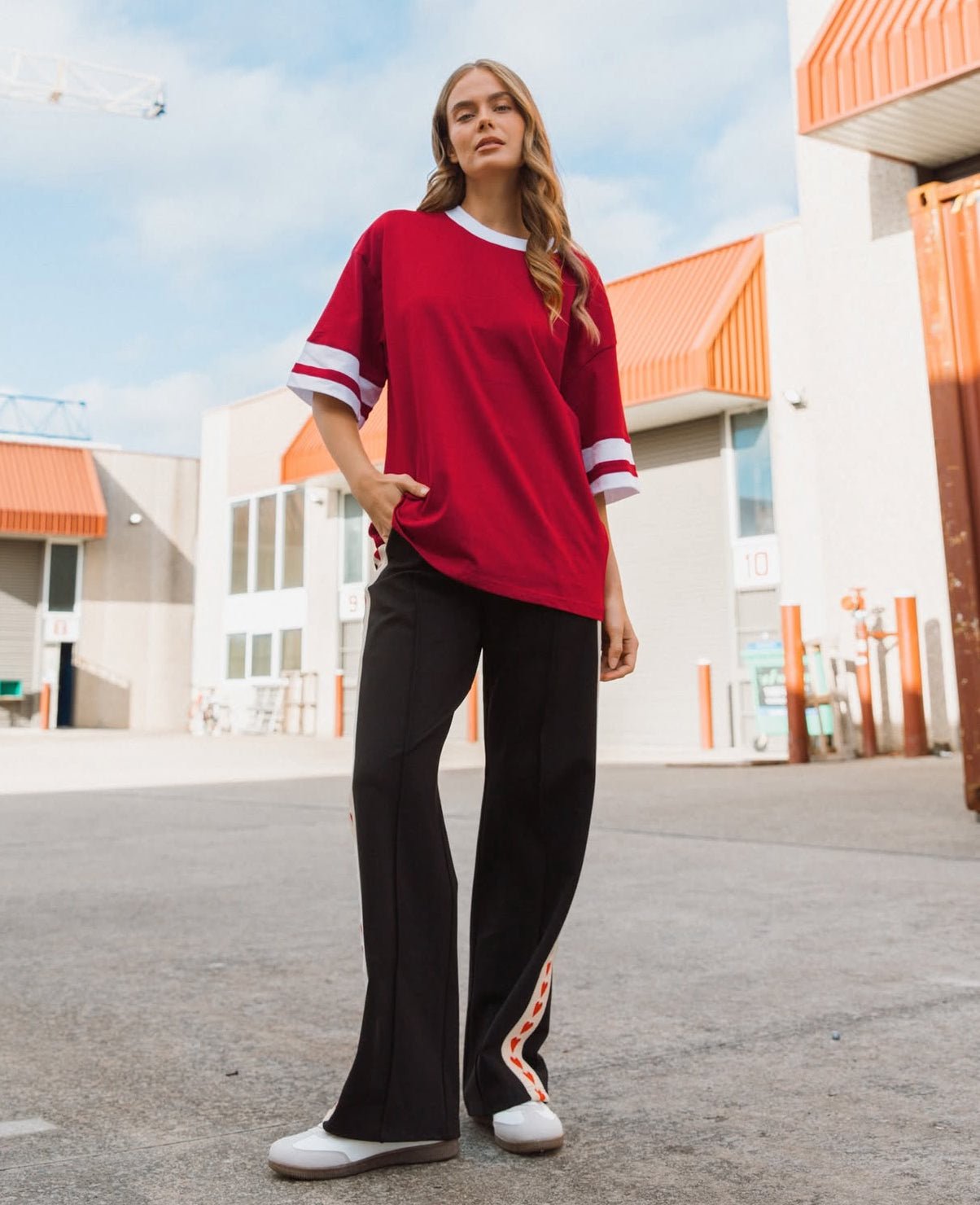 Talia Track Pants (Red Heart) - Something For Me​​