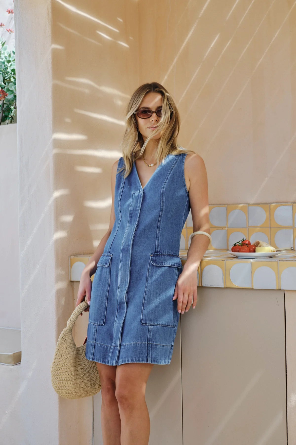 Taylor Denim Mini Dress (Fresh Indigo) - Something For Me​​