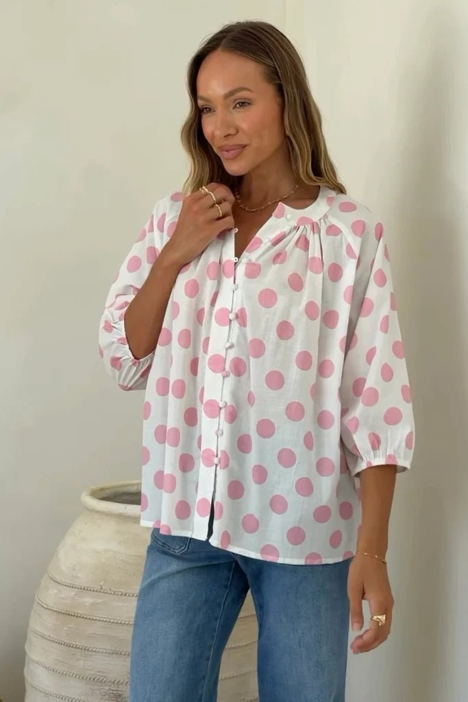 Victoria Shirt (Pink/White) - Something For Me​​