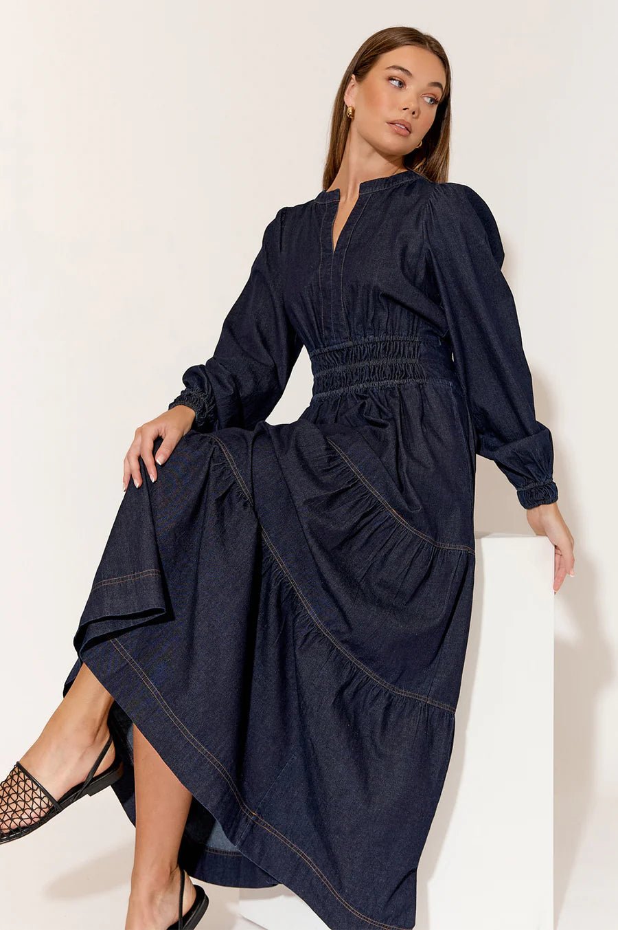Violette Long Sleeve Denim Dress - Something For Me​​