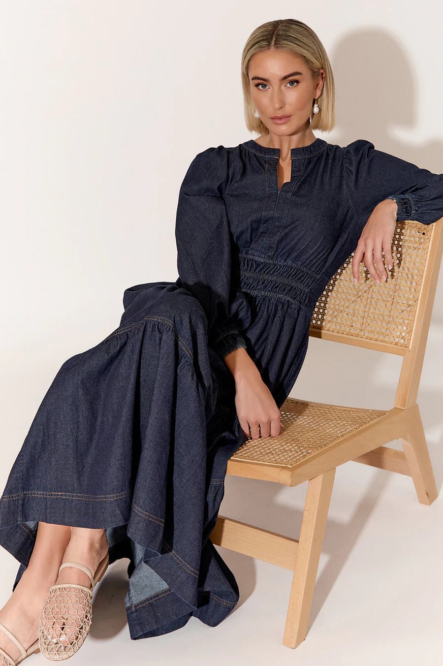 Violette Long Sleeve Denim Dress - Something For Me​​