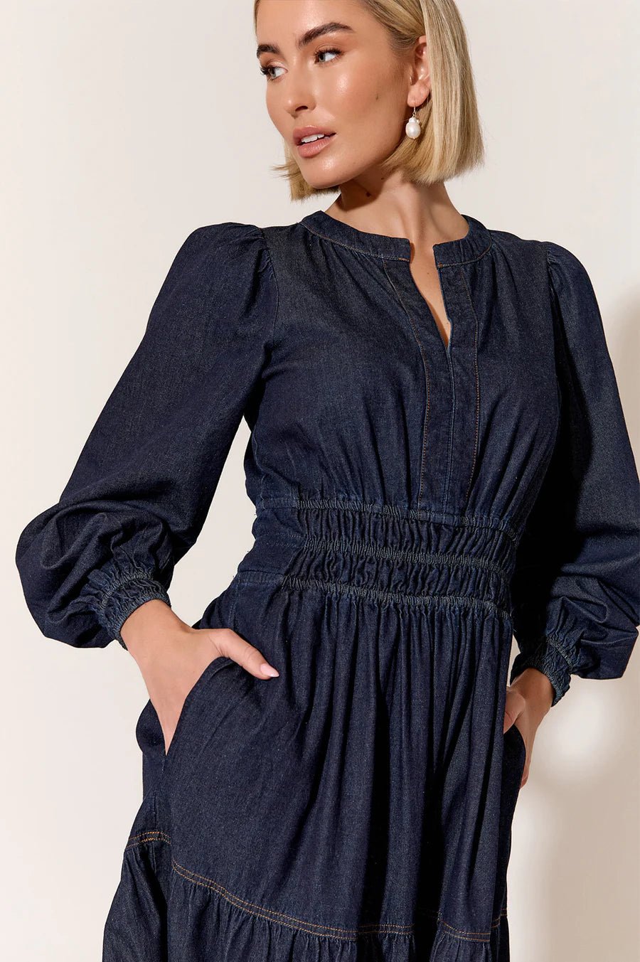 Violette Long Sleeve Denim Dress - Something For Me​​