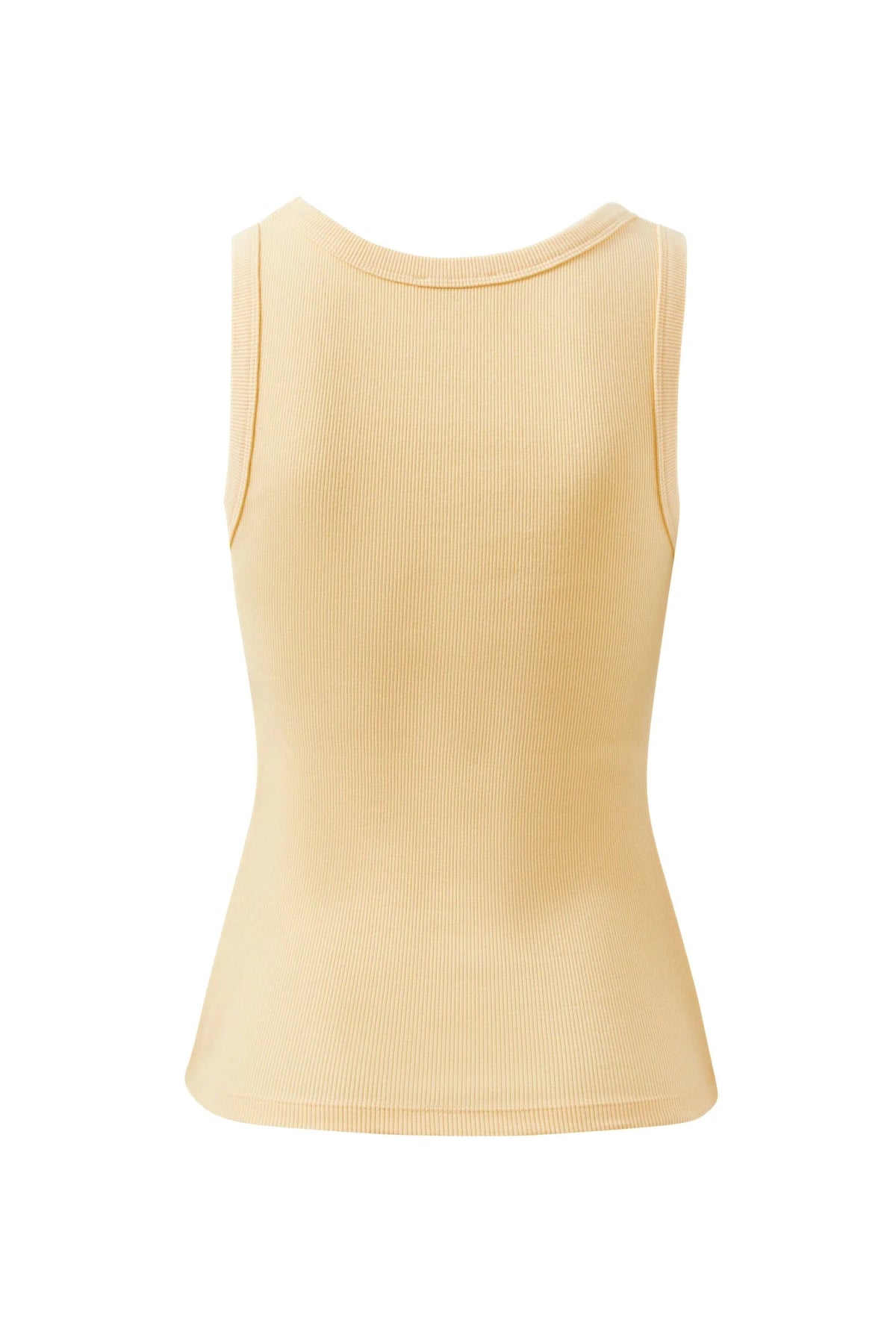 Zoe Contour Rib Scoop Tank (Butter/Prussian Blue Monogram) - Something For Me​​