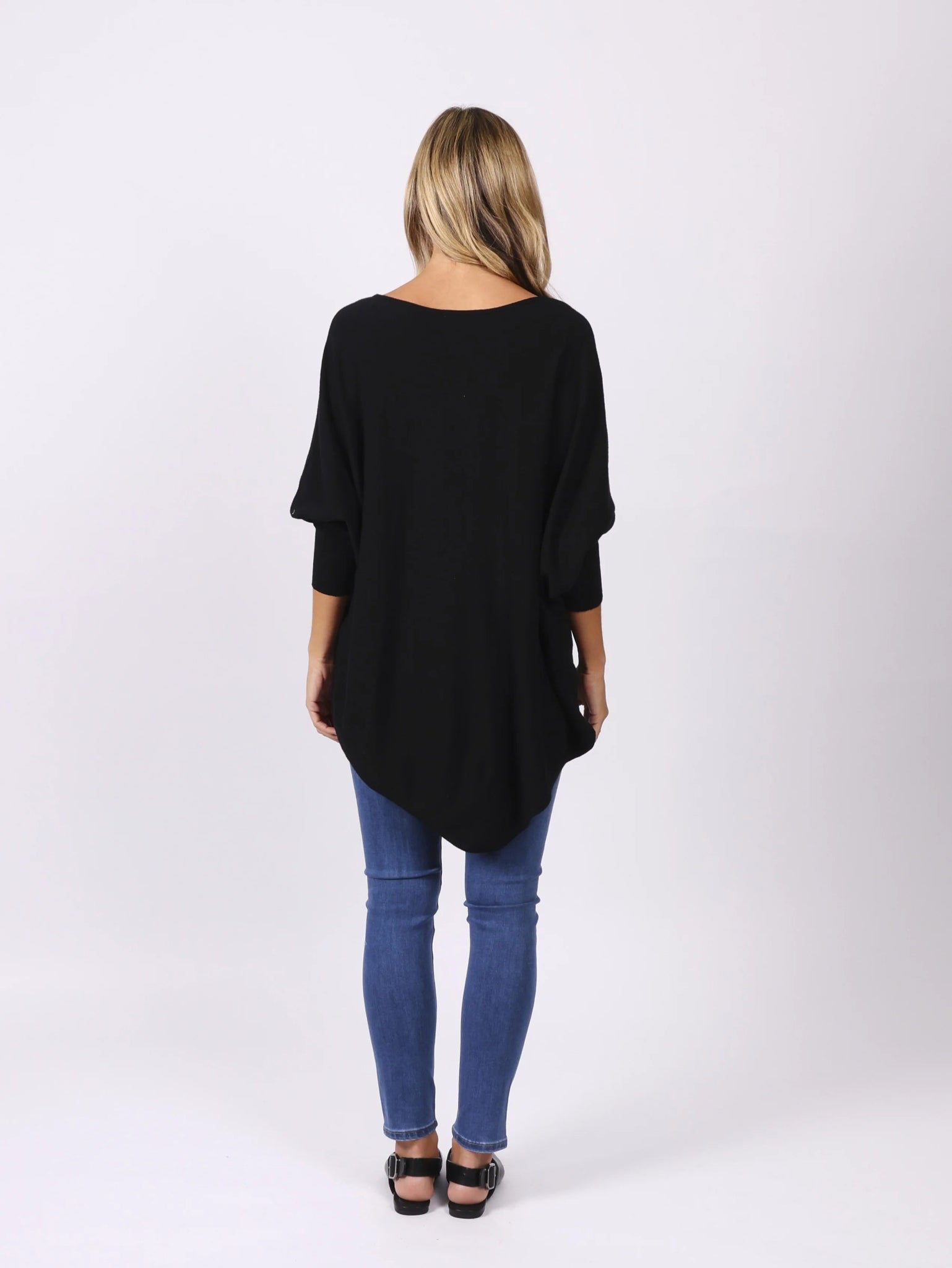 Zoe Oversized Knit Top (Black) - Something For Me​​
