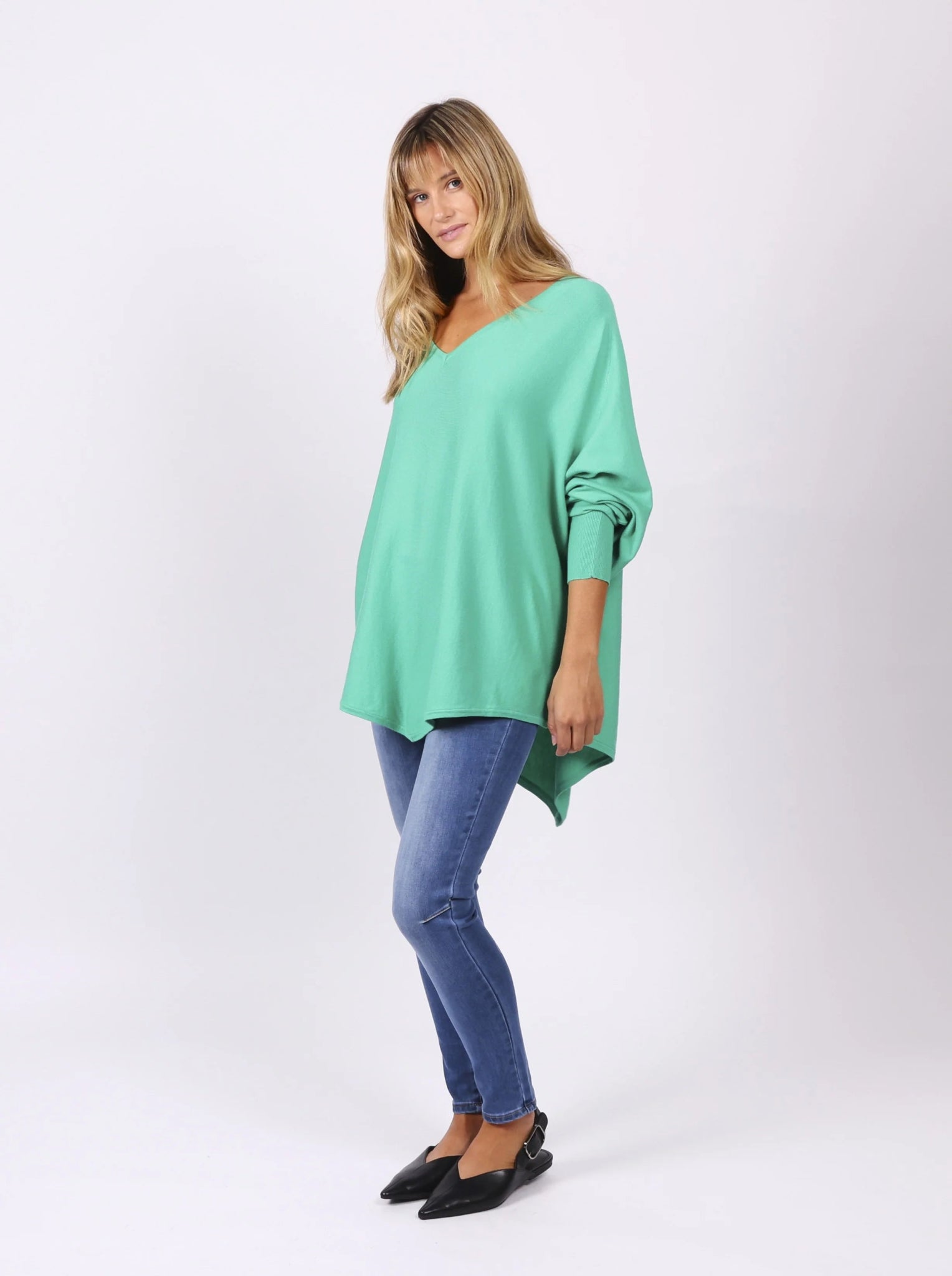 Zoe Oversized Knit Top (Green) - Something For Me​​