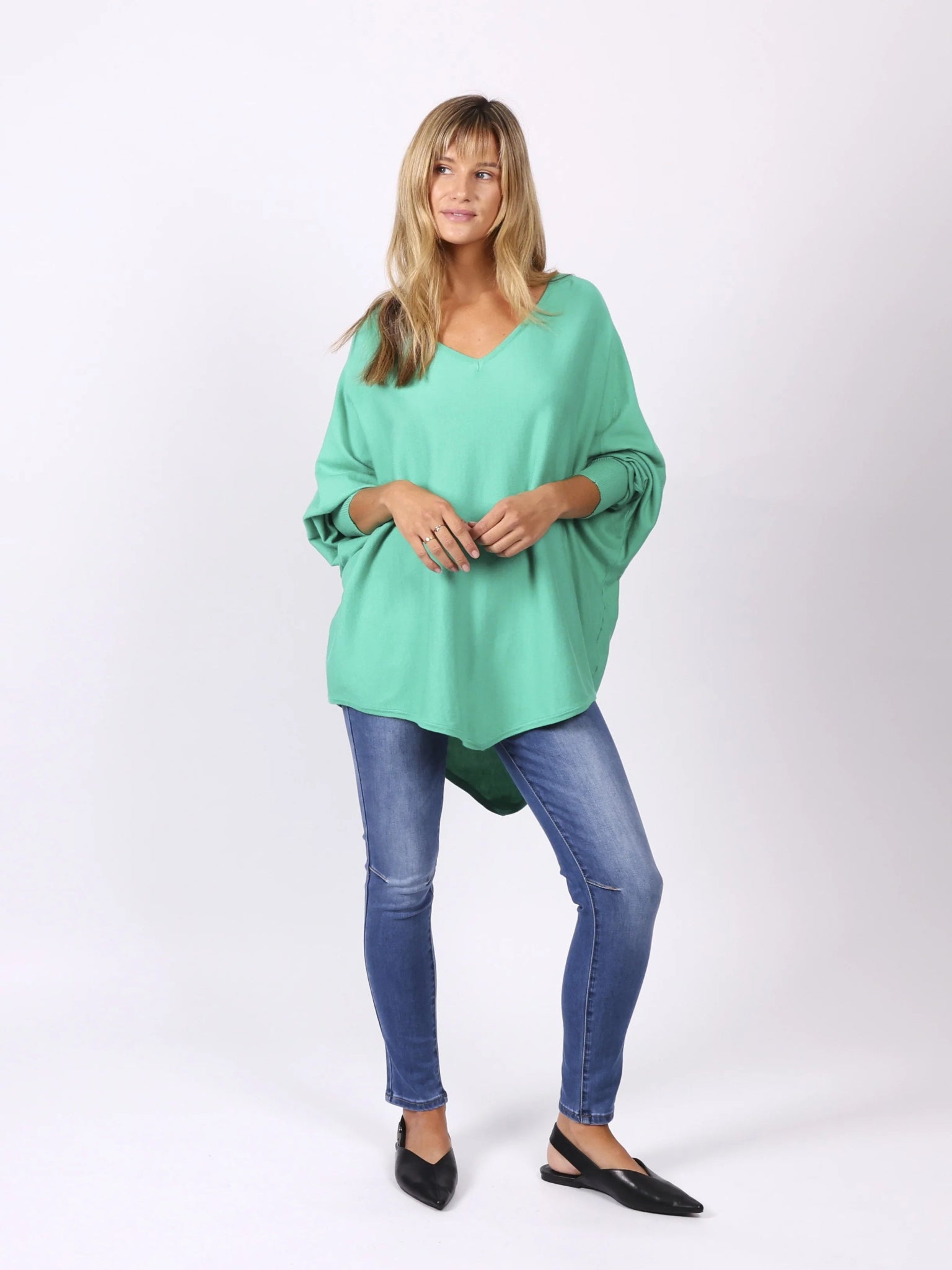 Zoe Oversized Knit Top (Green) - Something For Me​​