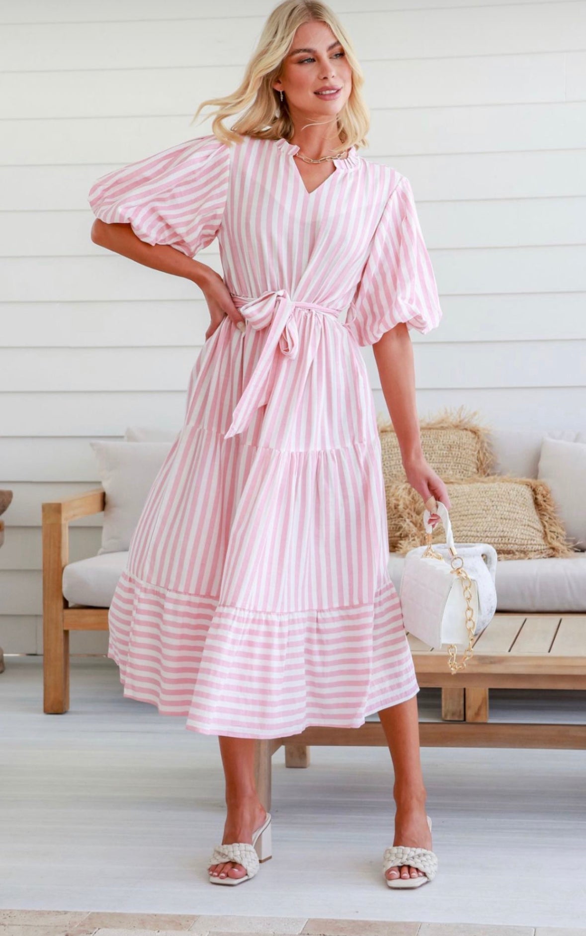 Amelia Dress (Pink Stripe) - Something For Me​​